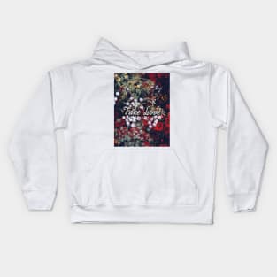 Fake Love Red Floral Kids Hoodie